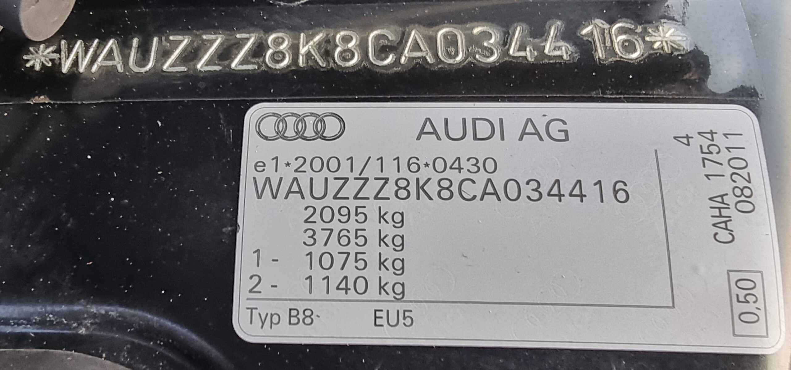 AUDI A4, 2.0 TDI, 170 CP, EURO 5, AN 2012