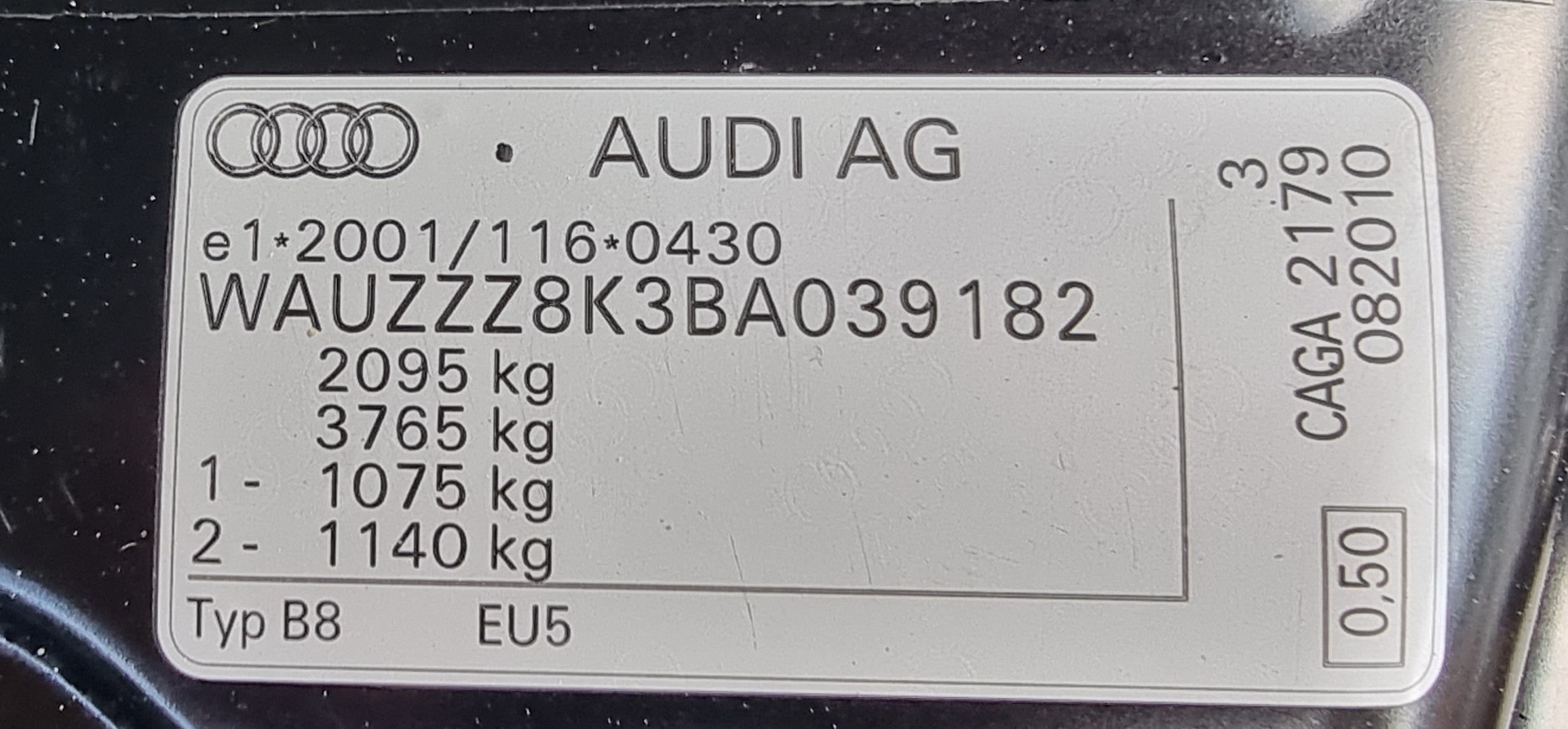 AUDI A4 2.0 TDI EURO 5