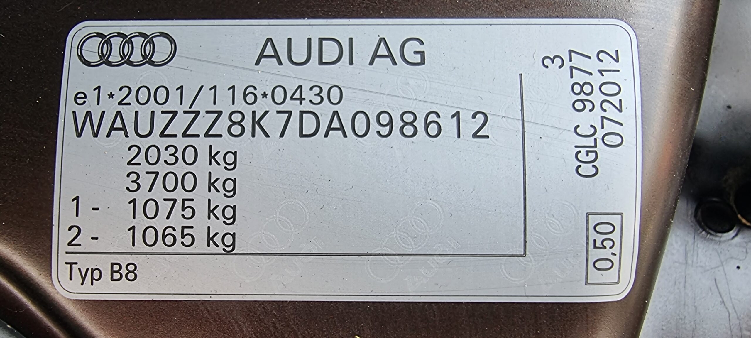 AUDI A4 2.0 TDI, 177CP, EURO 5, AN 2013