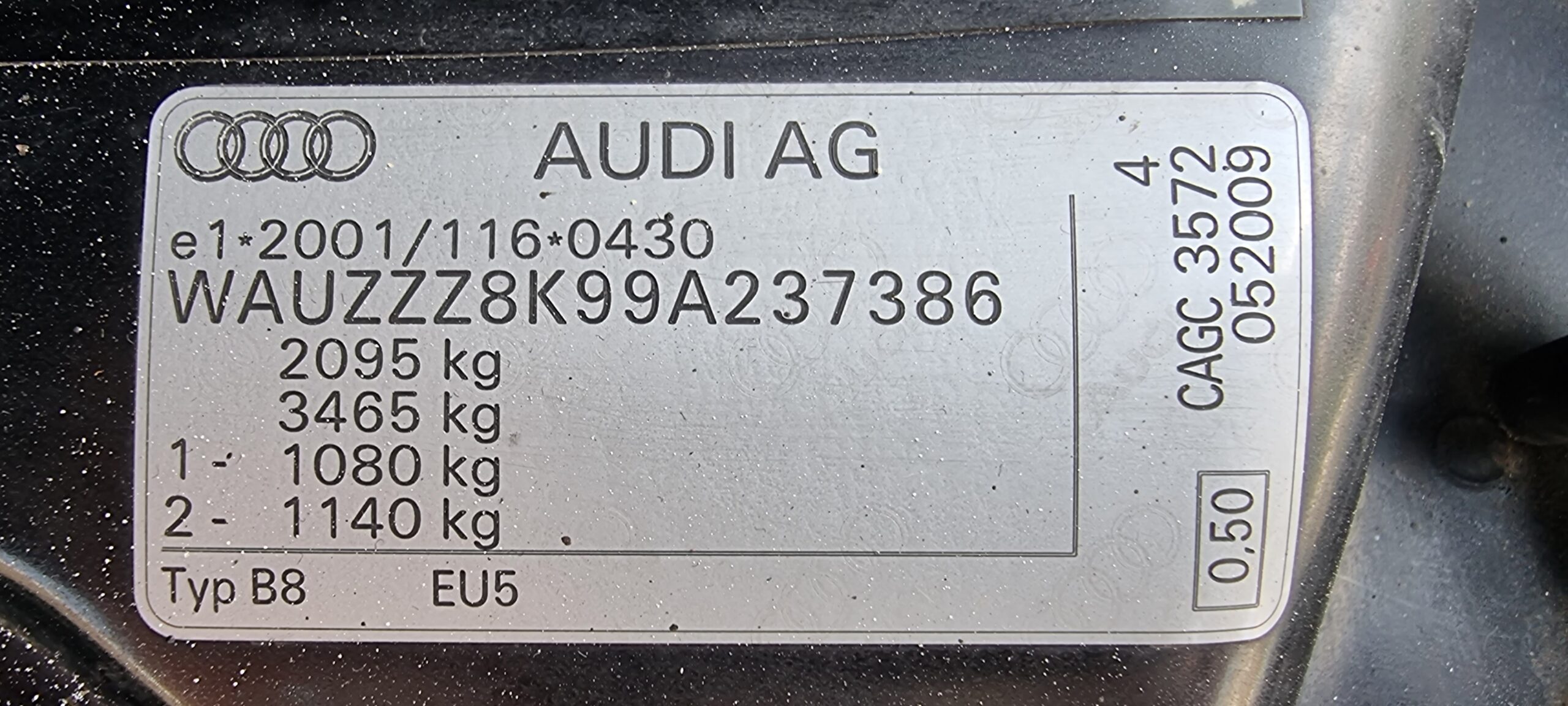 AUDI A4 S-LINE, 2.0 TDI, EURO 5, AN 2009