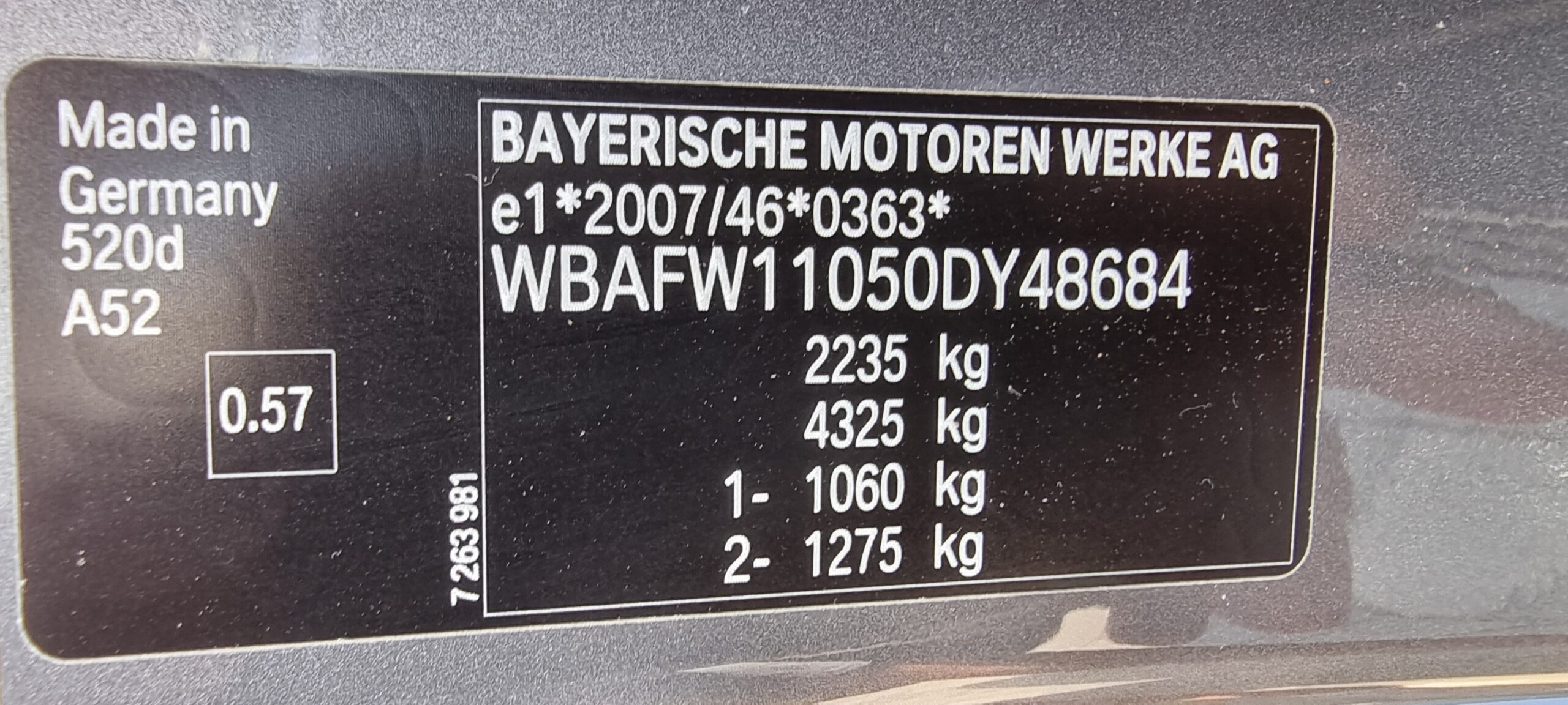 BMW SERIA 5 2012  AUTOMAT, 2.0 DIESEL, 184 CP EURO 5