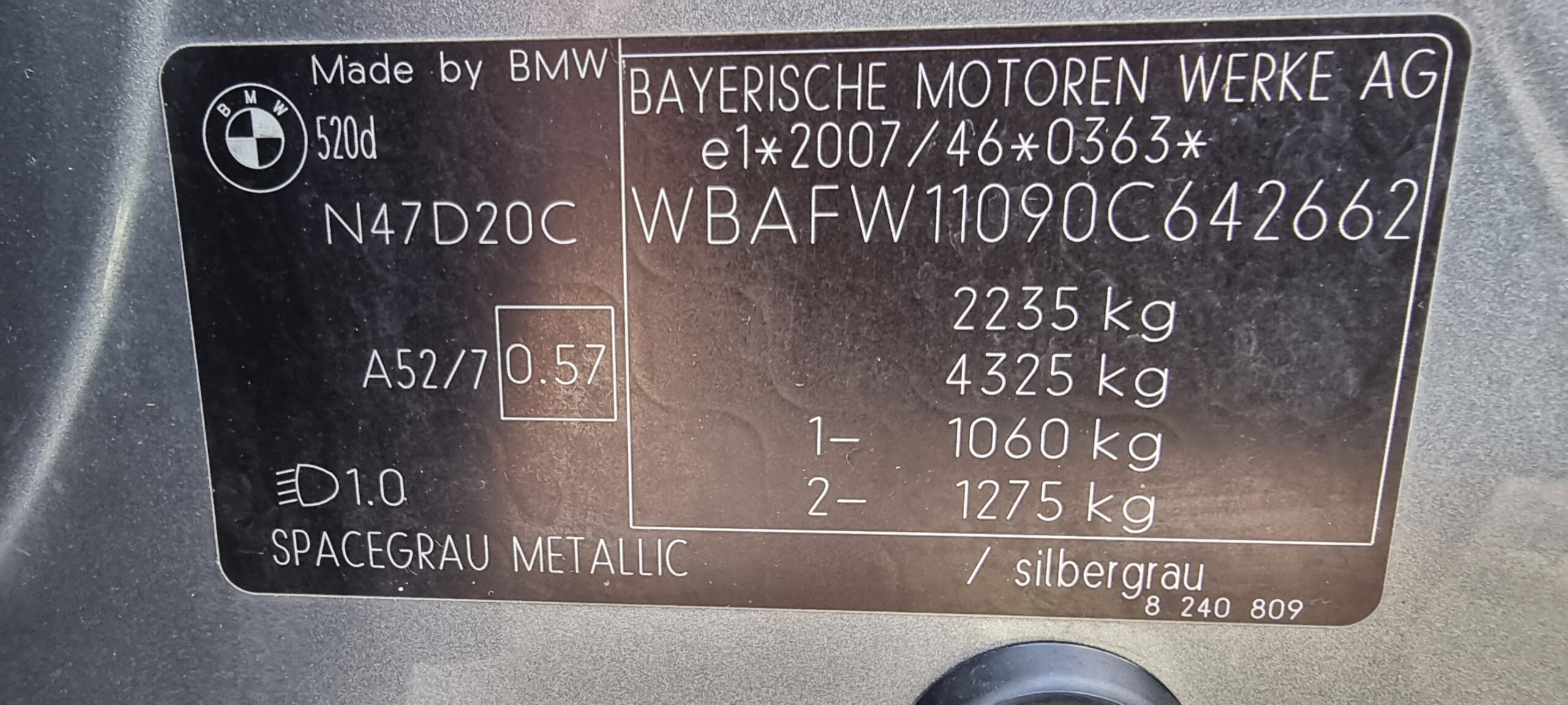 BMW F10, 2.0 DIESEL, 184 CP, EURO 5, AN 2011