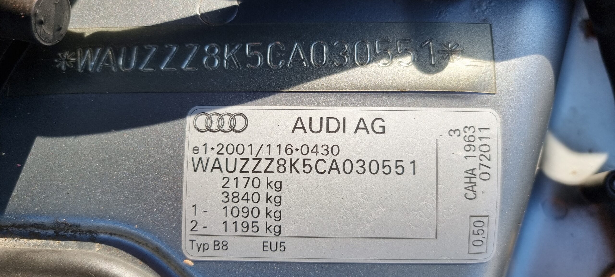 AUDI A4 QUATTRO, 2.0 TDI, 170 CP, EURO 5, AN 2012