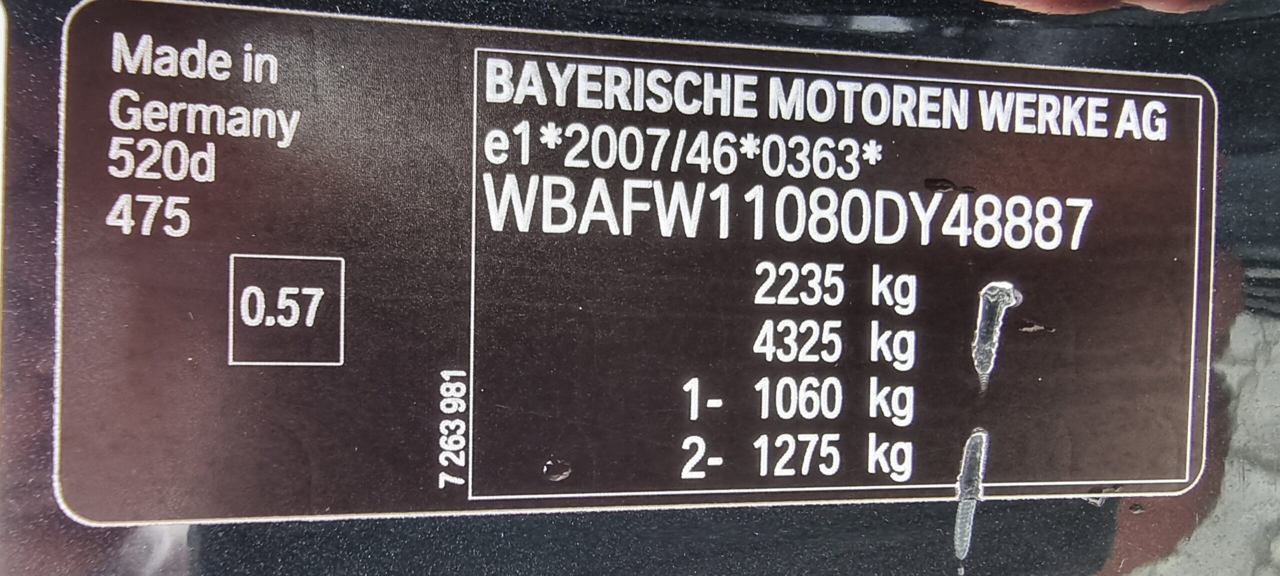 BMW SERIA 5 F10 M-PAKET, 2.0 DIESEL, 184 CP, EURO 5, AN 12/2012
