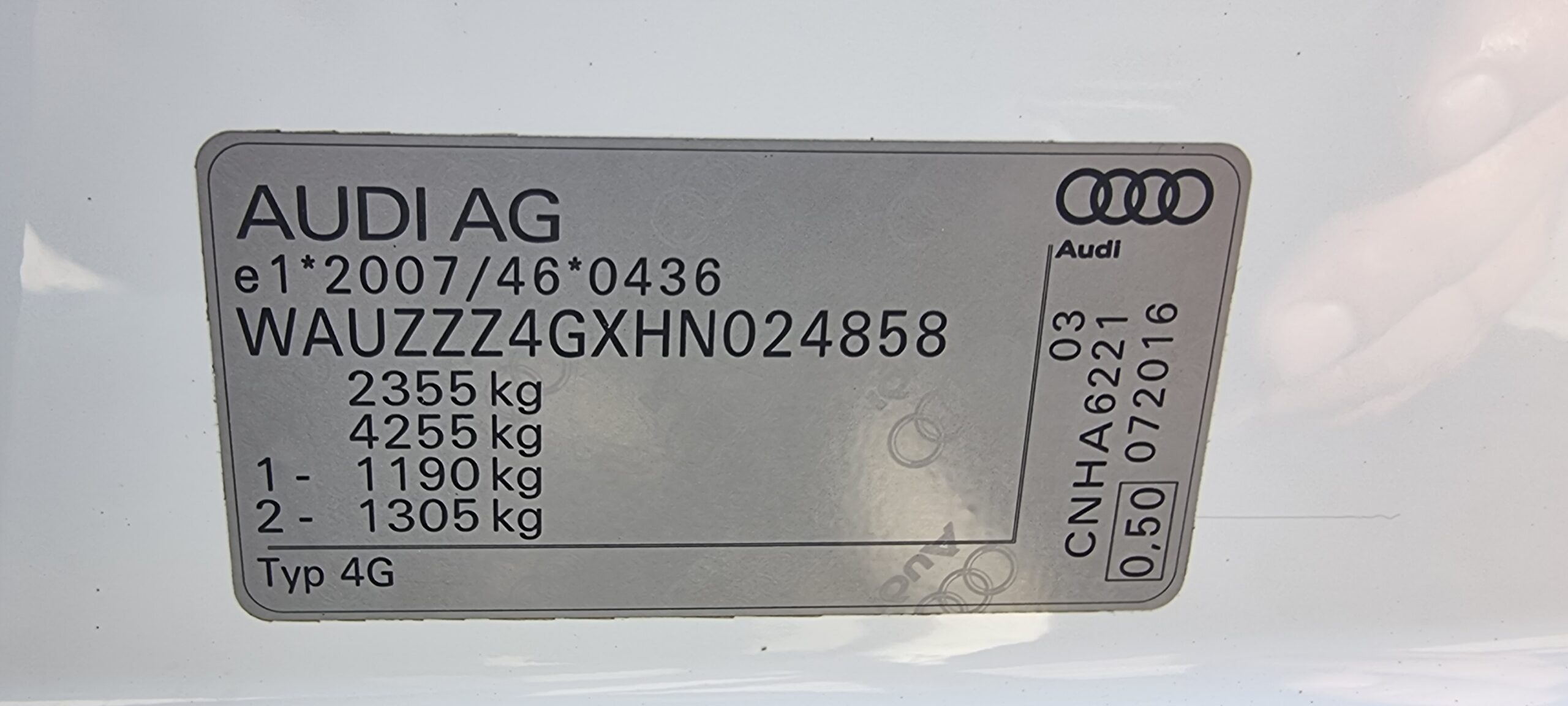 AUDI A6, 2.0 TDI, 190 CP, EURO 6, AN 2016