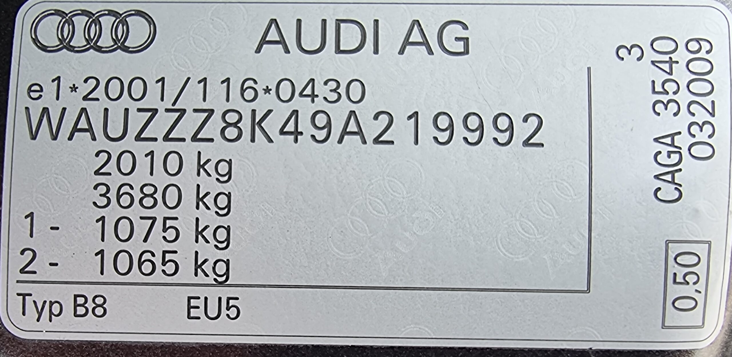 AUDI A4 LIMUZINA, 2.0 TDI, 143 CP, EURO 5, AN 2009