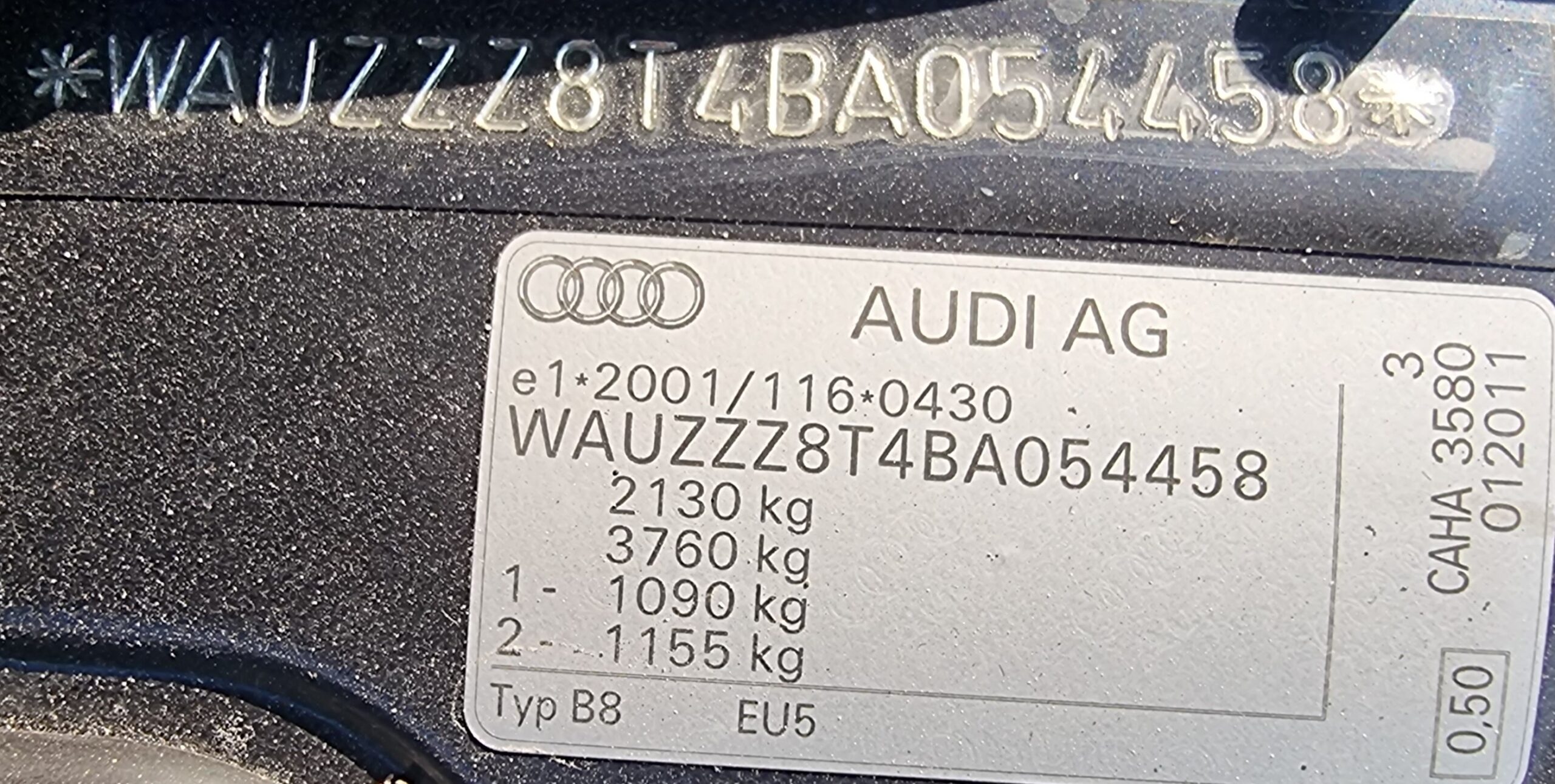 AUDI A5 QUATTRO, 2.0 TDI, 170 CP, EURO 5, AN 2011