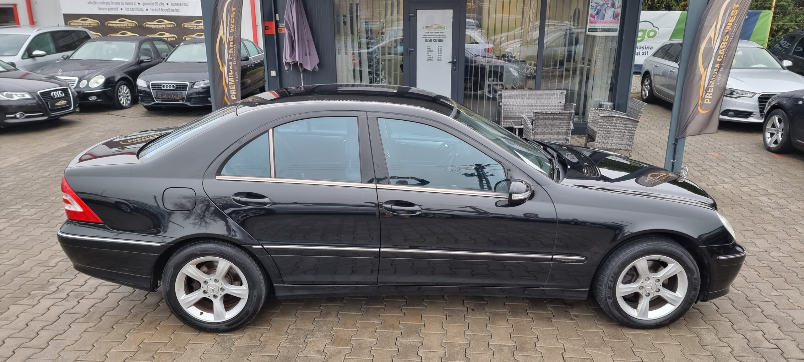 MERCEDES C180 KOMPRESSOR AVANGARDE, 1.8 BENZINA, 143 CP, AN 2006  (REVIZIE EFECTUATA: DISTRIBUTIE, ULEI+FILTRE) RATE-LIVRARE-GARANTIE