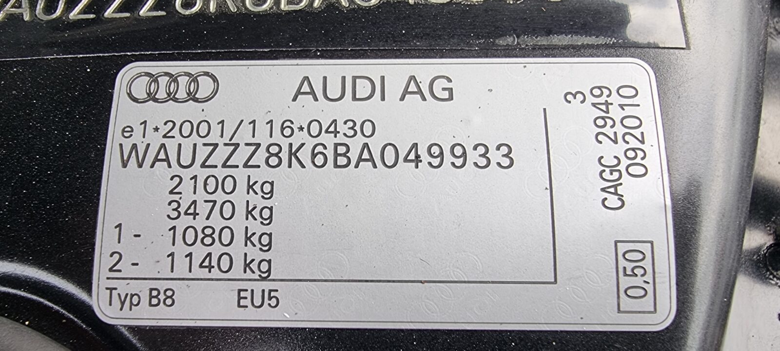 AUDI A4, 2.0 TDI, 120 CP, AN 2011, EURO 5     RATE-LIVRARE-GARANTIE