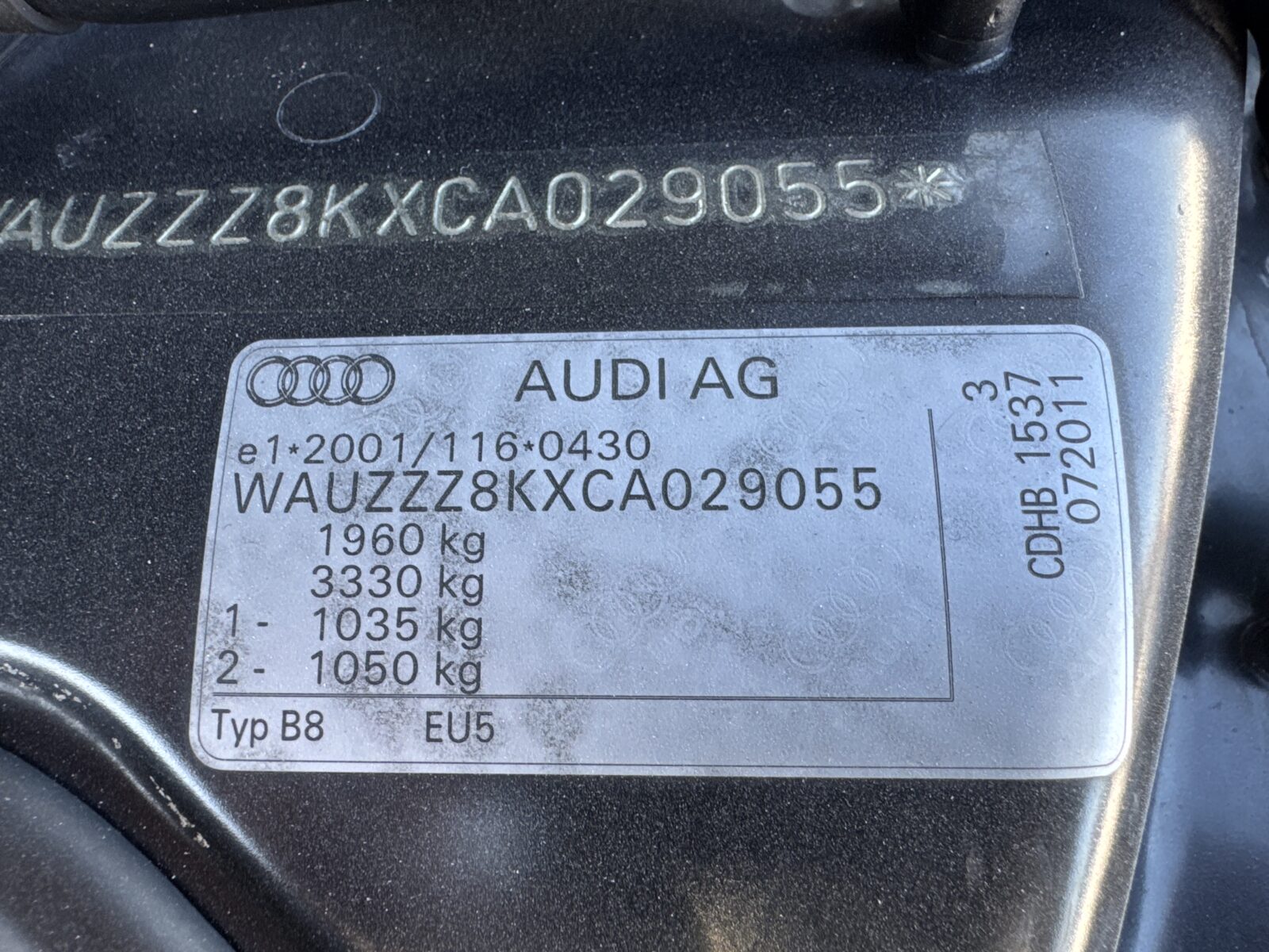 AUDI A4, 1.8 TFSI, 160 CP, AN 2012, EURO 5        RATE-LIVRARE-GARANTIE